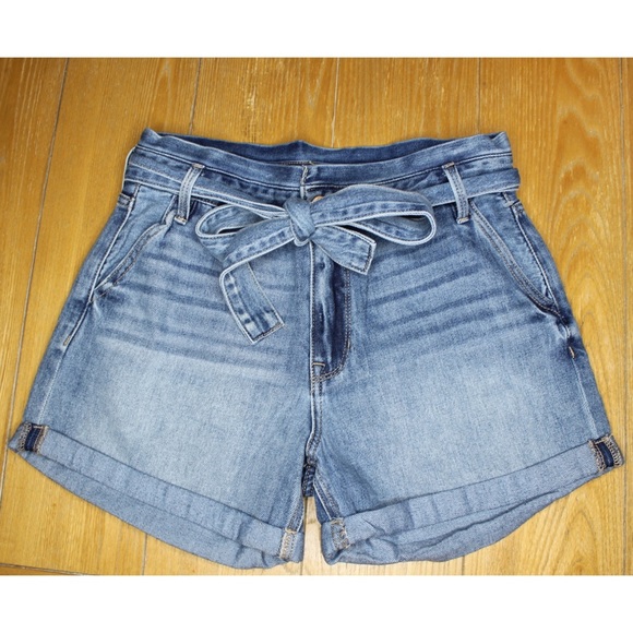 KanCan High Rise Belted Cuffed Shorts 6 28 - Picture 4 of 12